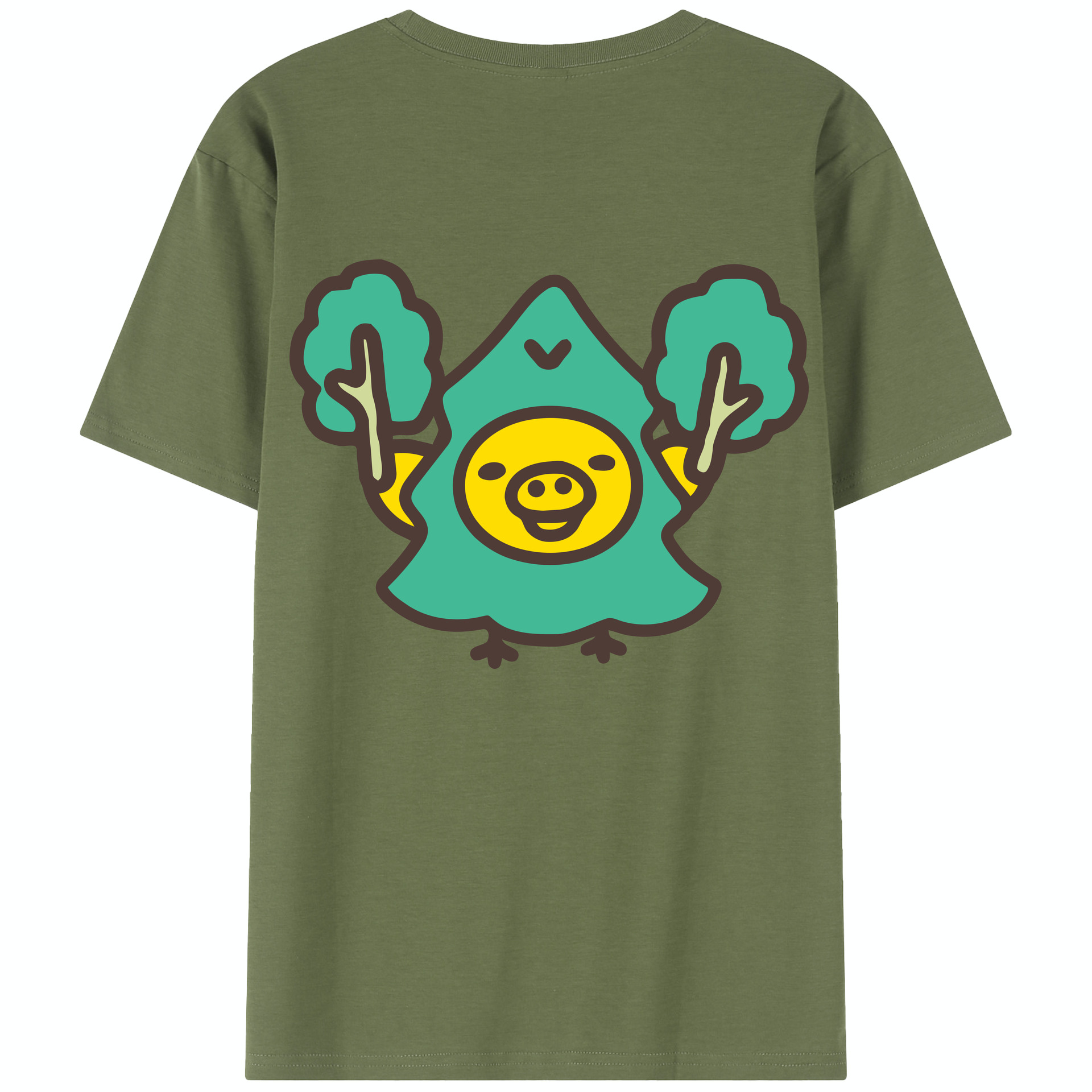 （画像用） リラックマ リラックマ キイロイトリ Rilakkuma Korilakkuma Kiiroitori 綿100％半袖Tシャツ（背面プリント）